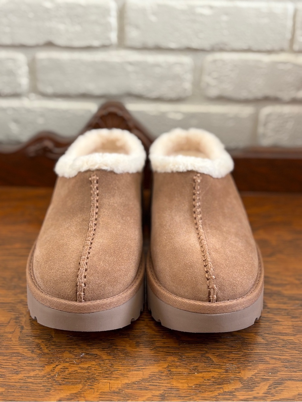 UGG Women’s Chestnut Suede Shearling-Lined Slip-On Clog